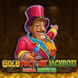 Gold Factory Jackpots Mega Moolah logo by Aurum Signature Studios Novibet Casino